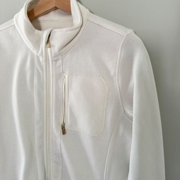 Calvin Klein White Ribbed Zip-Up Jacket - Picture 3 of 10